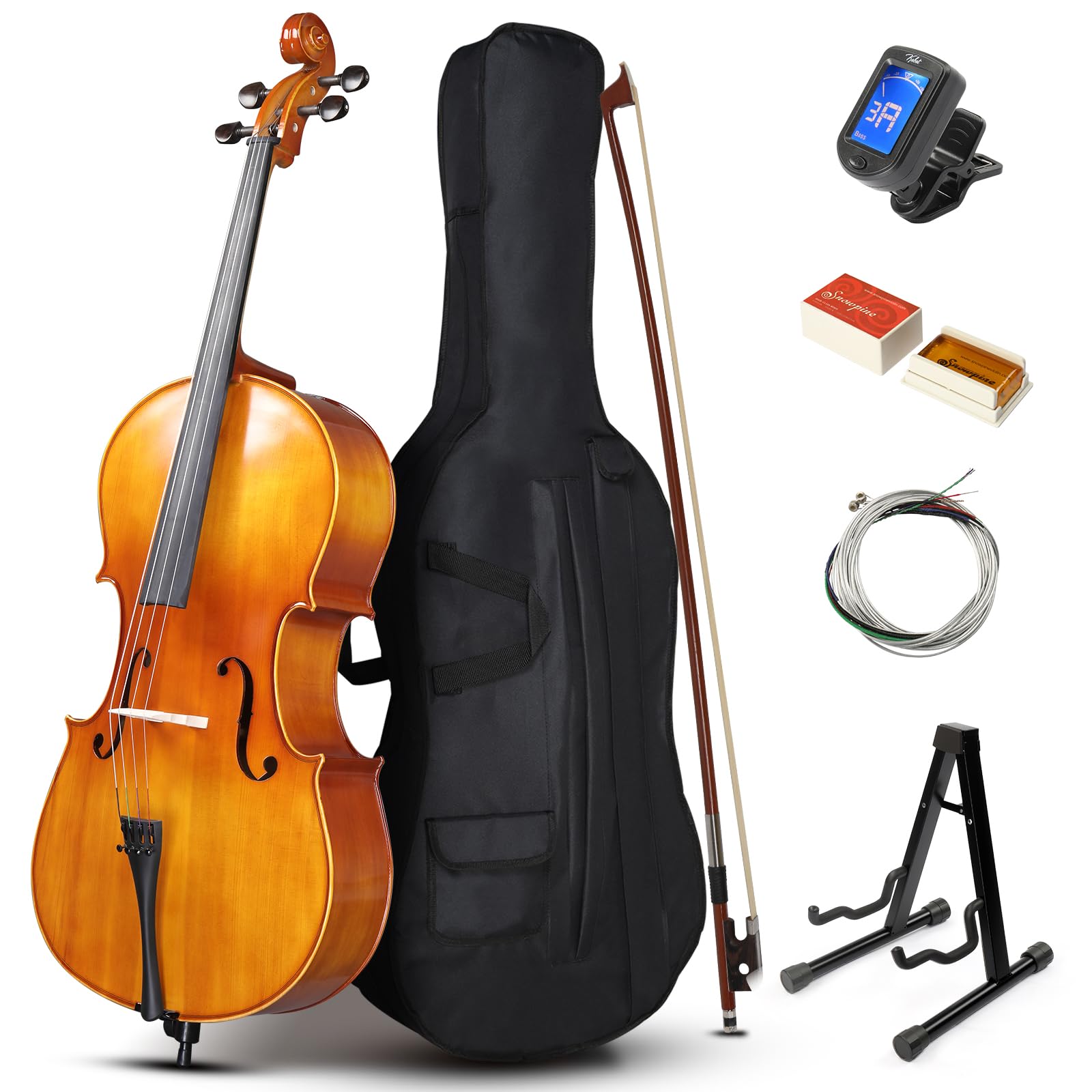 Amazon.com: Ktaxon Full Size Cello, 4/4 Solid Wood Acoustic Cello